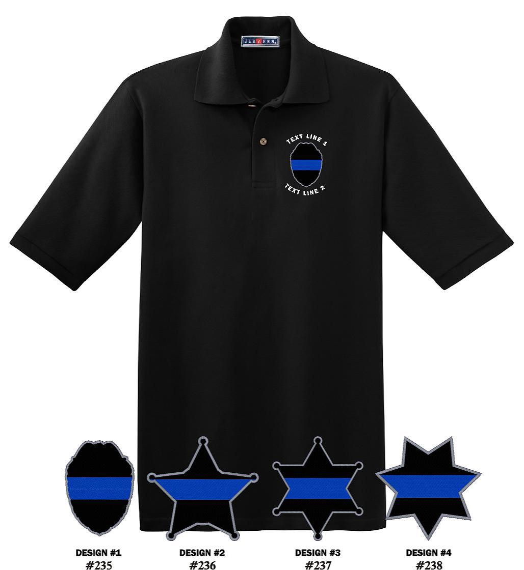 Thin Blue Line Badge Polo S/S (image for) Thin Blue Line Badge Polo S/S