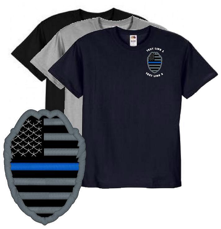 Thin Blue Line Flag Badge Tee S/S (image for) Thin Blue Line Flag Badge Tee S/S