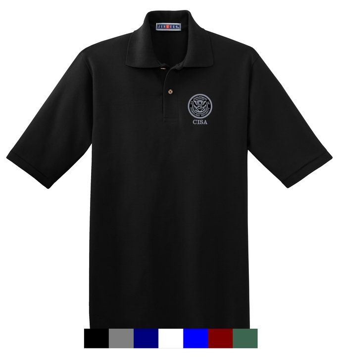 CISA Embroidered Black & Gray Logo Polo Shirt (image for) CISA Embroidered Black & Gray Logo Polo Shirt